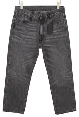 R13 Boyfriend Damen Jeans 26 Wilson Schwarz Gewaschen Verblichen Gekürzt Knöchel