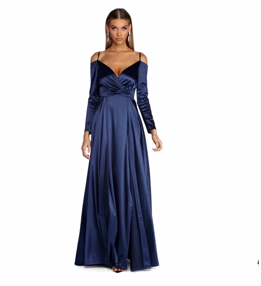 windsor blue silk dress Windsor Blue Mini Dress Cowl Neck Lace-up