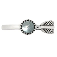 Natural Rainbow Moonstone - India 925 Sterling Silver Ring s.4.5 Jewelry R-1042