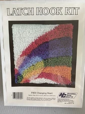 Rug Hook Kit Rainbow Craft Handmade Colorful NIB Hobby Yarn 