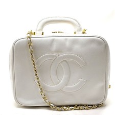 Chanel Hand Bag White CaviarSkin 3988663