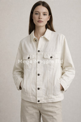 RAEY JK3357 Jeansjacke weiß Damen Oversized Jacke S / M UVP 250£