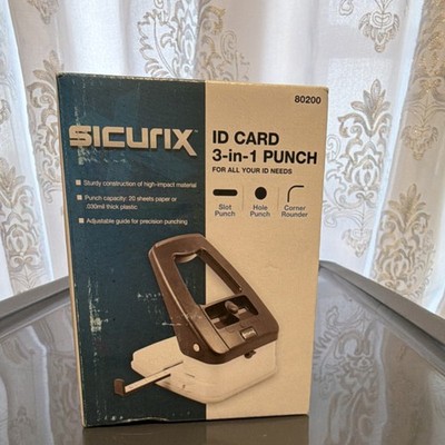 Sicurix ID Card 3-in-1 Punch Slot Hole Punch Corner Rounder 80200