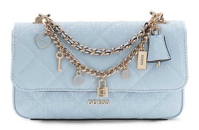 GUESS Libby Flap Crossbody Bag Umhängetasche Tasche Aqua hellblau Neu