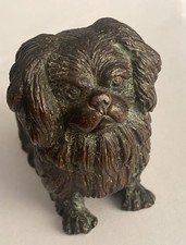 Bronze Tibetan Spaniel Statue-19th Century-8cm X 4cm-560g-Numbers 30/39 To Base