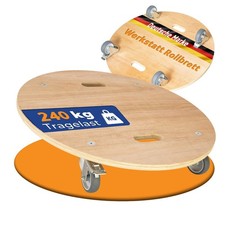 Produktbild - Werkstatt Rollbrett Holz rund 240kg Reifenroller Felgen bis 19 Zoll