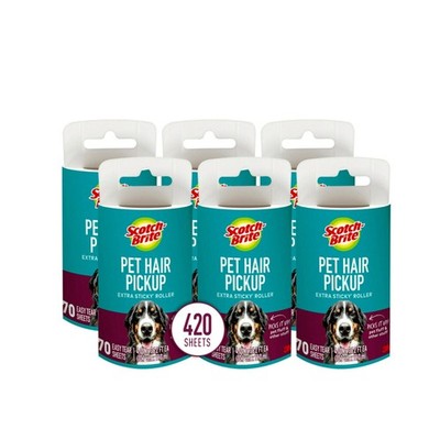 Scotch-Brite Pet Hair Pickup Extra Sticky Lint Roller, Designed for Removing ...