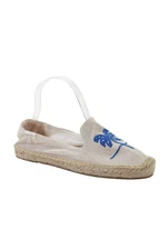 Soludos X Rosewood Womens Embroidered Slide On Espadrille Flats Beige Size 7