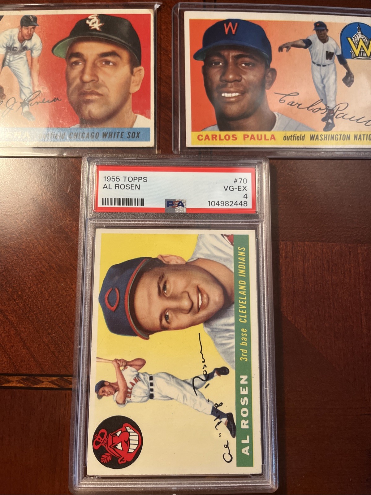 1955 Topps # 70 Al Rosen PSA 4 - Plus 2 More 55 Cards. Rivera And Paula