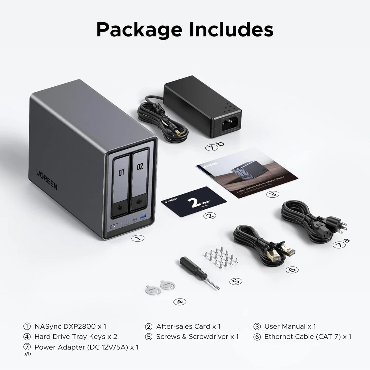 中古美品 UGREEN NASync DXP2800 2ベイNAS UGreen NASync DXP2800 2-Bay NAS Enclosure for sale online | eBay