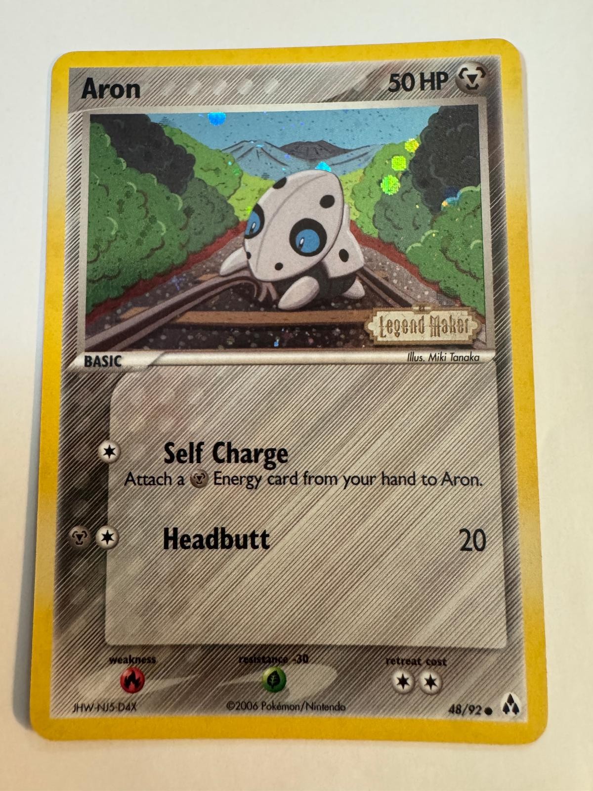 Aron 48/92 Reverse Holo STAMPED NM Legend Maker