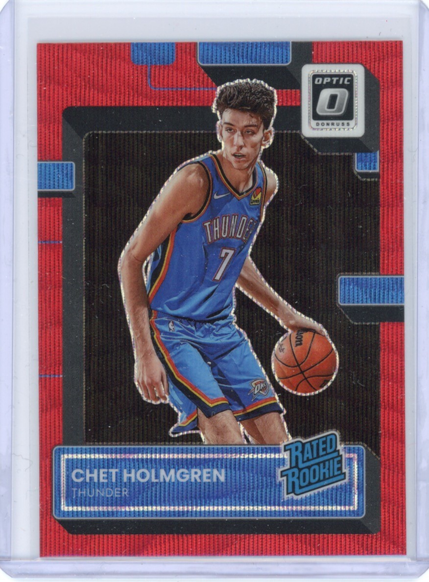2022-23 Panini Donruss Optic Rated Red Wave Prizm Chet Holmgren #208 Rookie RC