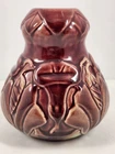 Antique Weller pottery Fru Russet glossy mulberry morning glory 5" vase READ