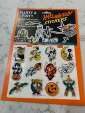 12 Piece Fluffy & Puffy 3 Dimensional Halloween Stickers not sealed