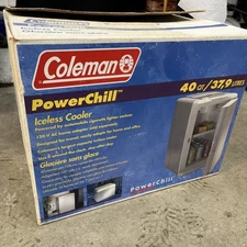 Coleman PowerChill Model 5640 Iceless Cooler 12V Thermoelectric 40 Qt With Box