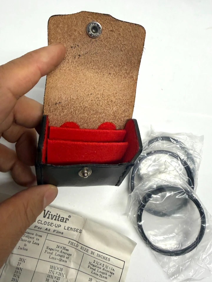 Vintage NOS VIVITAR Coated Close Up Lens Set 49mm No. 1, No. 2 & No. 3 w/ Case - Image 3 of 4