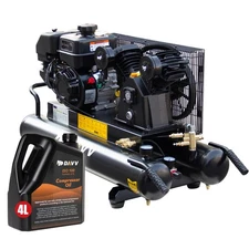 Horizontal Piston Air Compressor 6.5 HP 125Psi  9 Gal Double Stack Tank + 4L Oil