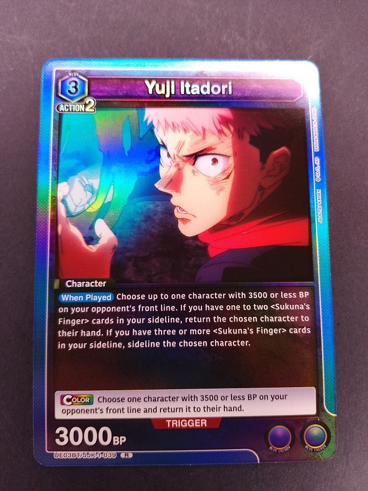 jjk yugioh cards Union Arena TCG Yuji Itadori JJK-1-039 Jujutsu Kaisen Rare!