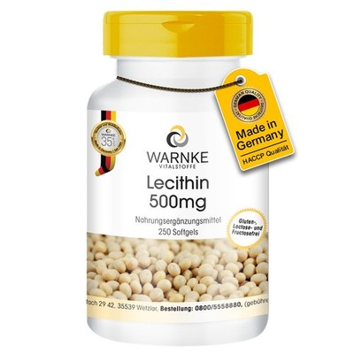 Lecithin 500 mg - 250 Softgels für 4 Monate - Phosphatidylcholin | Warnke
