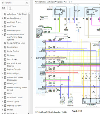 Ford F-350 2017 Complete Color Wiring Diagram Schematic V8 6.2L 4WD pdf
