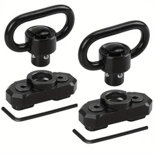 2pcs Black Zinc QD Sling Swivels Durable Alloy for Mlock Secure Mounts