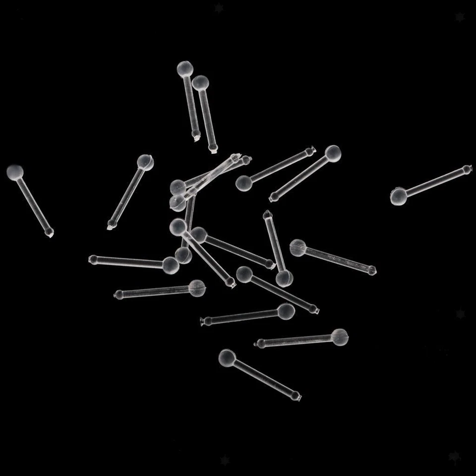 20 parti di cristallo trasparente acrilico del perno della linguetta della barra - Immagine 2 di 4