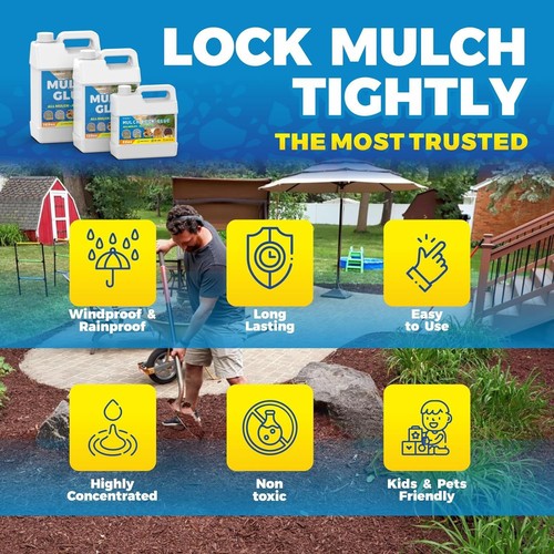 Clear Waterproof Mulch Glue - 128oz Stone Stabilizer for Gardens and Paths - Picture 9 of 9