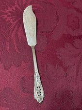 Wallace Rose Point Sterling Silver flat handle MASTER BUTTER KNIFE 7" 35.20 gram