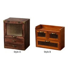 Makeup Organizer, Cosmetic Showcase, Wooden Cosmetic Storage, Portable Makeup