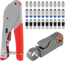 Coax Cable Crimper Tool Kit Coaxial Compression Tool Coaxial Cable Stripper with