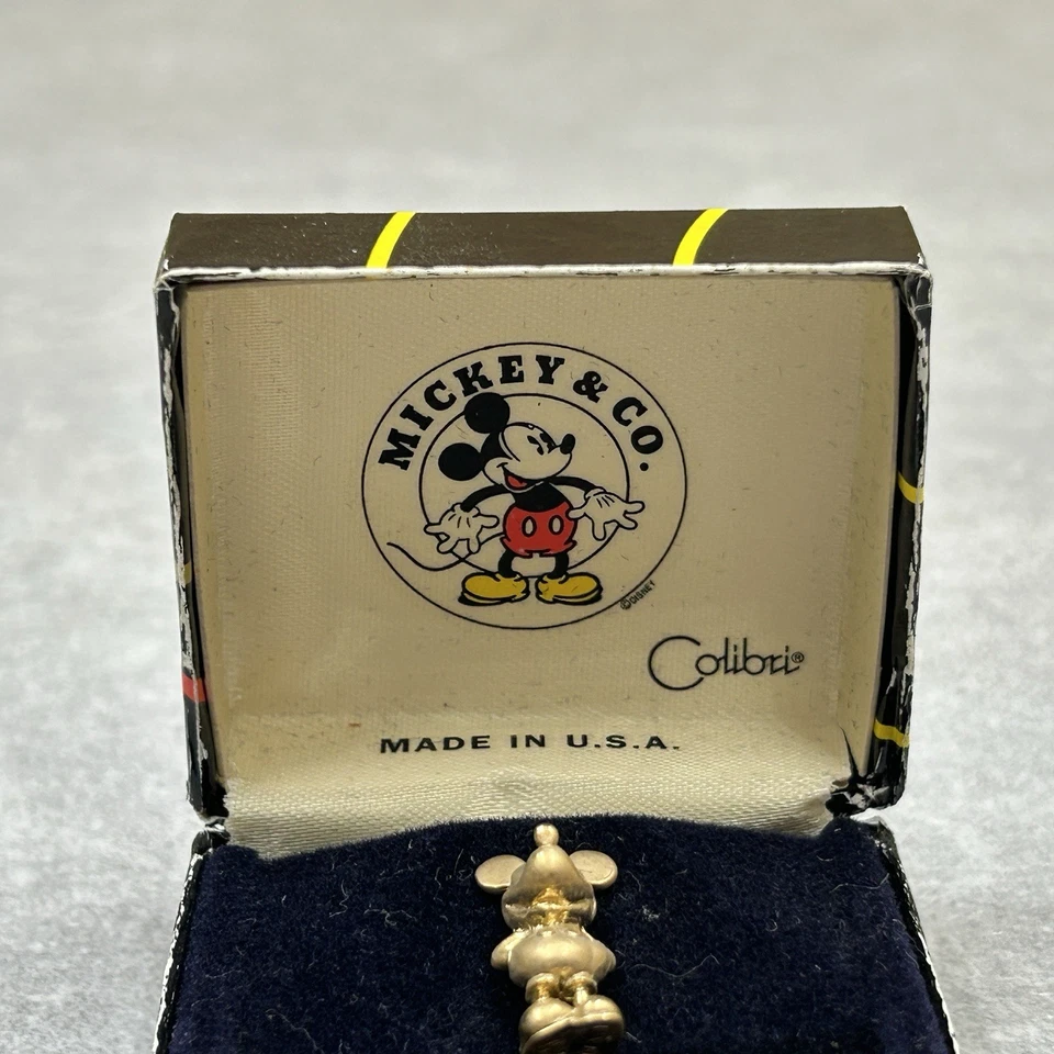 Vintage Colibri Disney Mickey & Co Tie Tack Gold Tone Mickey Mouse New In Box - Image 3 of 4