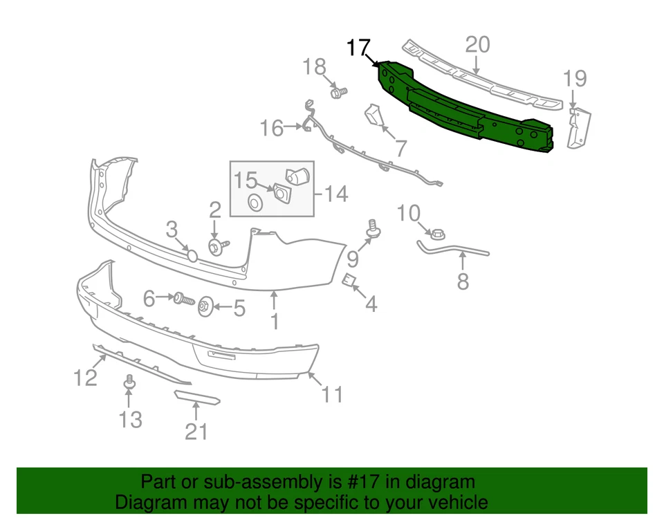 Genuine GM Rear Bumper Impact Bar 22806745 - Изображение 4 из 4