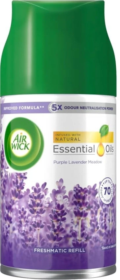 3 x 250ml AIRWICK FRESHMATIC Purple Lavender Meadow Scent  & Spice Pure Aerosol - Image 4 of 4