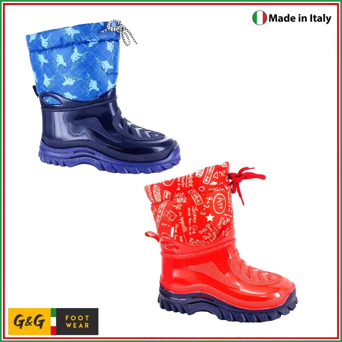 Stivali Da Pioggia Per Bambini In Gomma PVC – Impermeabili Con Pile Interno, Suola Antiscivolo, Taglia 25 EU, Colore Giallo - 3