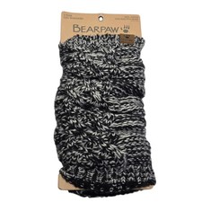 Bearpaw Knit Leg Warmers Black Gray Marled Women One Size New