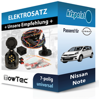 für Nissan Note 03.2006-09.2013 Towtec E-Satz 7Polig Universell Elektrosatz