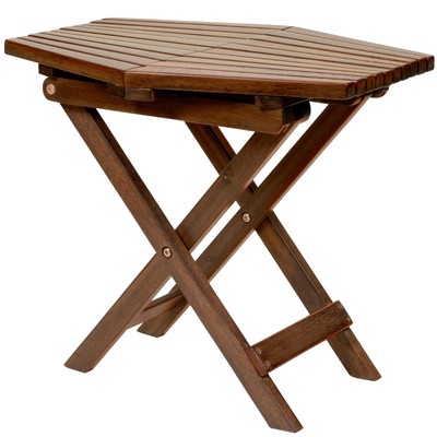 Tamarack Folding Table - Outdoor Patio Furniture Accessory for Home Entertain...