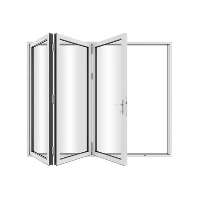 KaMic 96'' x 96'' 3-Panel Aluminum Patio Folding Door Right to Left-Outswing White
