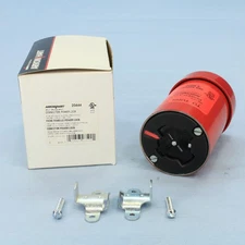 Cooper 20444 Red Industrial 30A 480V 3-Pole Grounded Powerlock Armored Connector