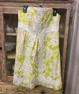 Lilly Pulitzer Women's Size 10 Jubilee Sleeveless Green And Pink Floral Dress