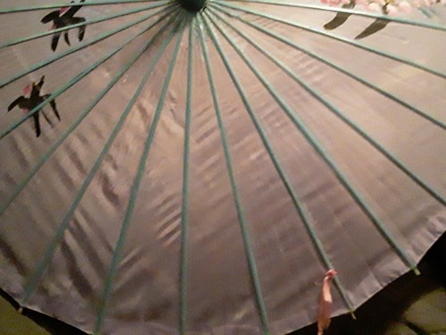 Umbrella Oriental painted floral 32in. Across top beauty piece see photos Descr - Picture 6 of 9