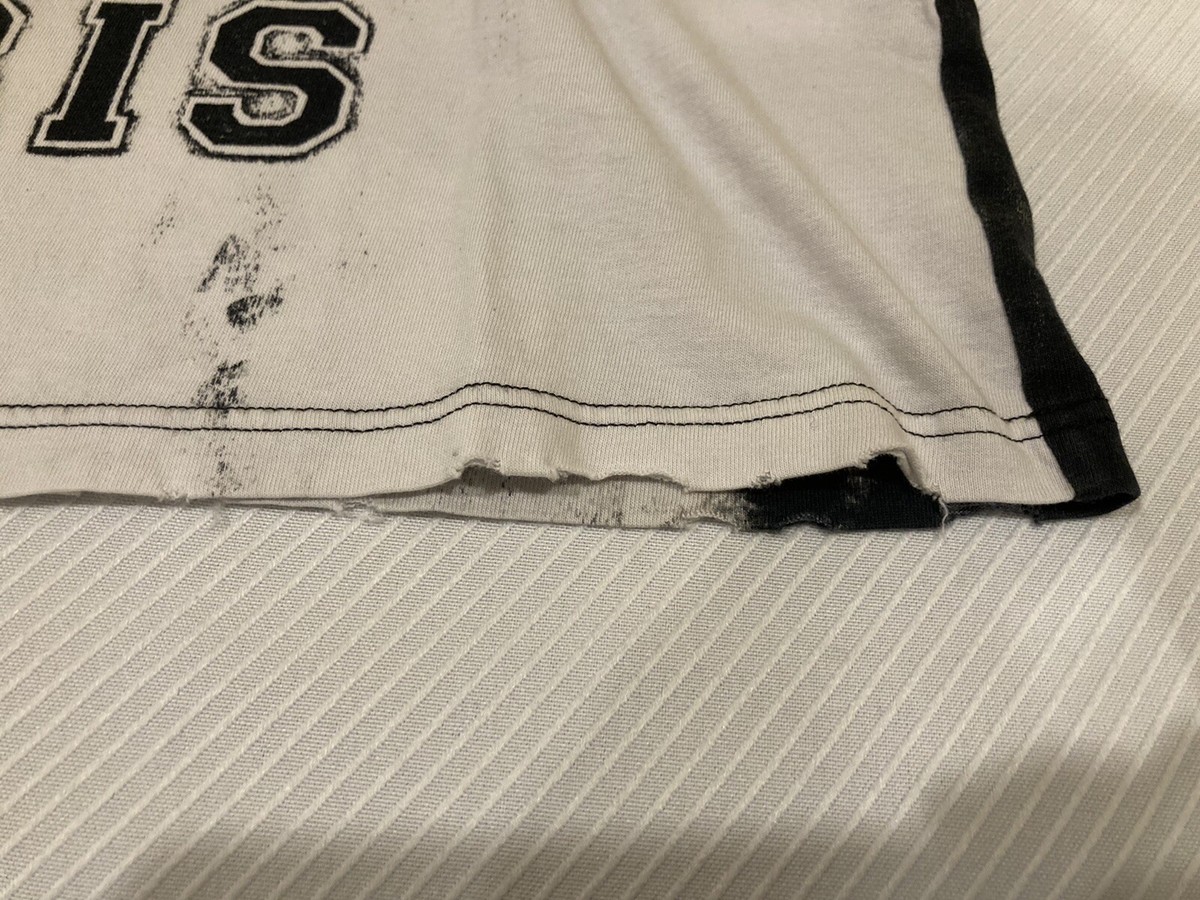 Men's Balmain Cotton T Shirt Horse Print Black & White Distressed