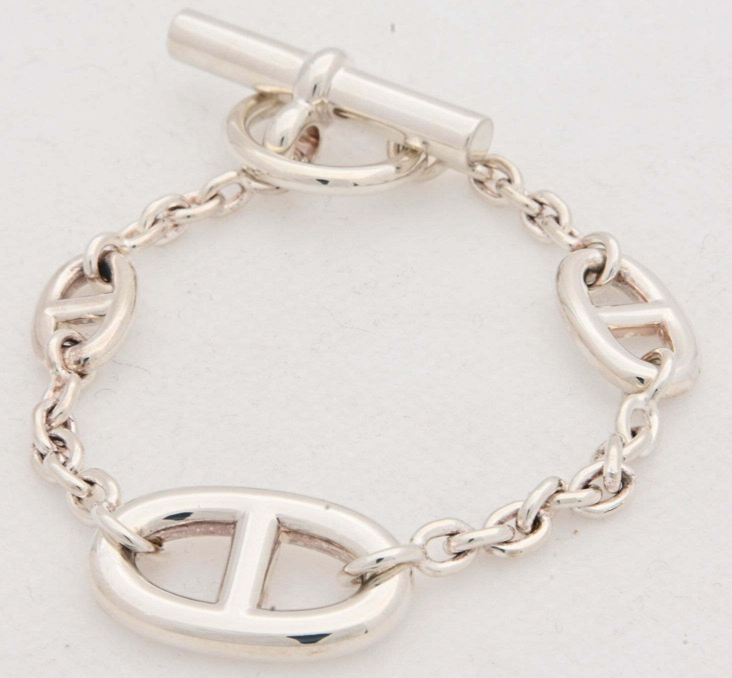 Hermes ST Chaine d'Ancre Silver Bracelet he5699cc