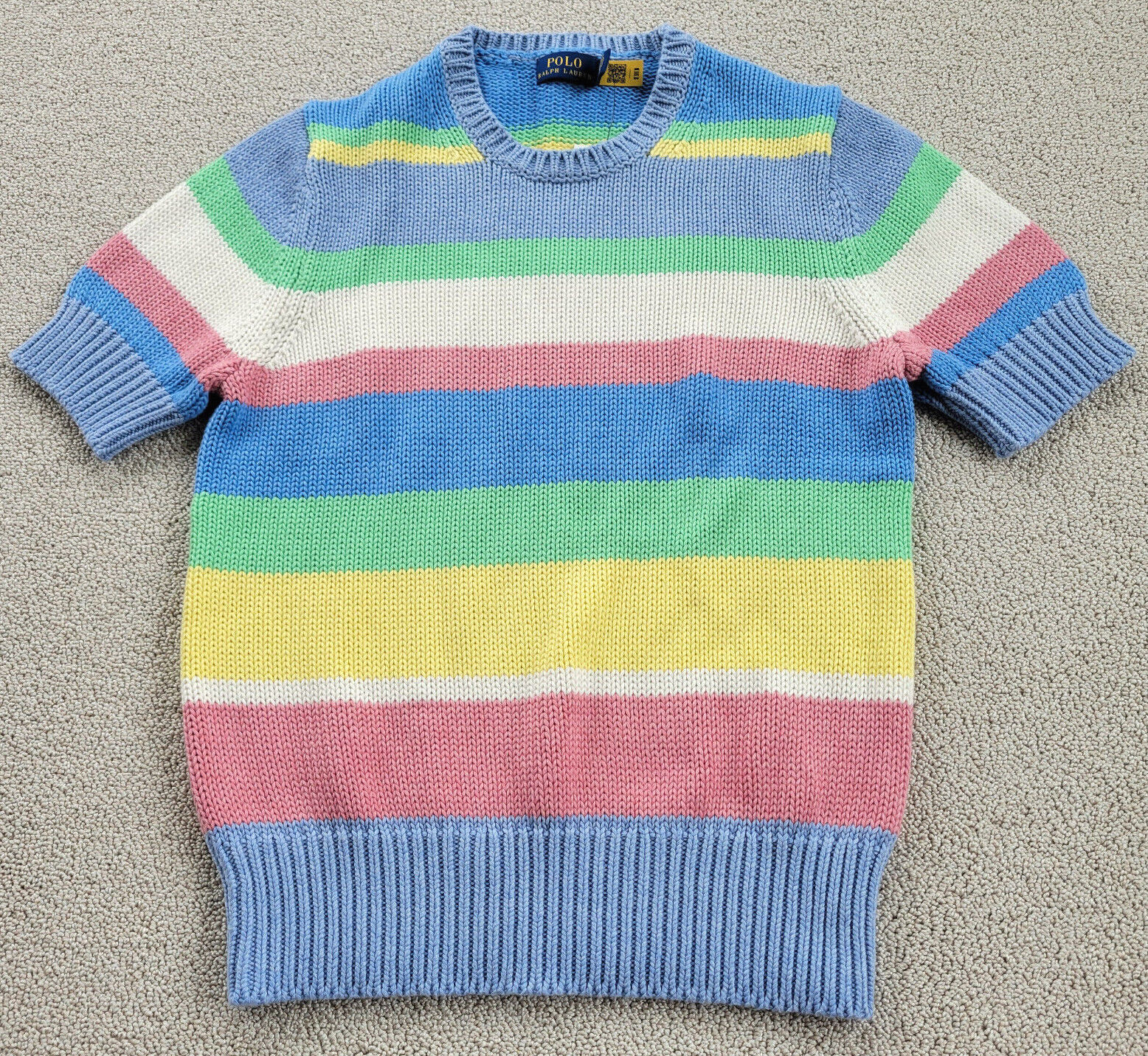 Polo Ralph Lauren Womens Stripe Knit Crew Neck Sweater Multi color SS Small  | eBay