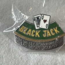 Lapel Or Vest Pin BLACK JACK SIMI VALLEY ROAD RUNNERS LAS VEGAS TOUR 1979 T008