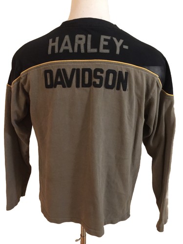Harley Davidson Logo Front Back Tee T-Shirt Men Crewneck S/S Large L Black