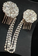 David Tutera Illusion  Hair Combs  W/ Crystal Rhinestones Prom Wedding Prom