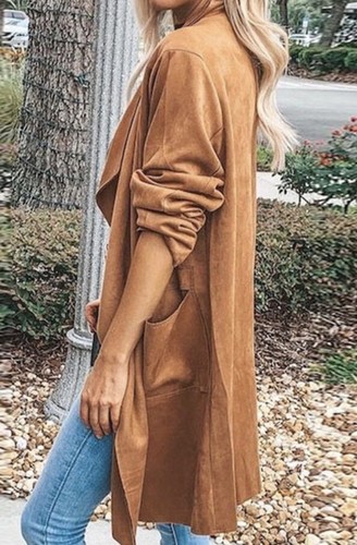 Max Studio Women's Boho Vegan Suede Long Jacket PLUS size 1X ~ 14W 16W NWT $120+ - Picture 11 of 11