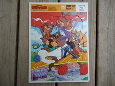 Disney Chip n' Dale Gadget Rescue Rangers VTG Golden Puzzle 80s Cartoon Decor