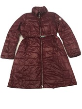 Armani Jeans Burgundy Long Down (techno Fill) With Hood Belt 42it Unworn